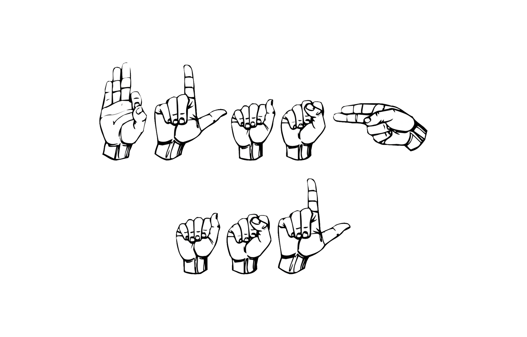 FLASH ASL spelled in the ASL alphabet